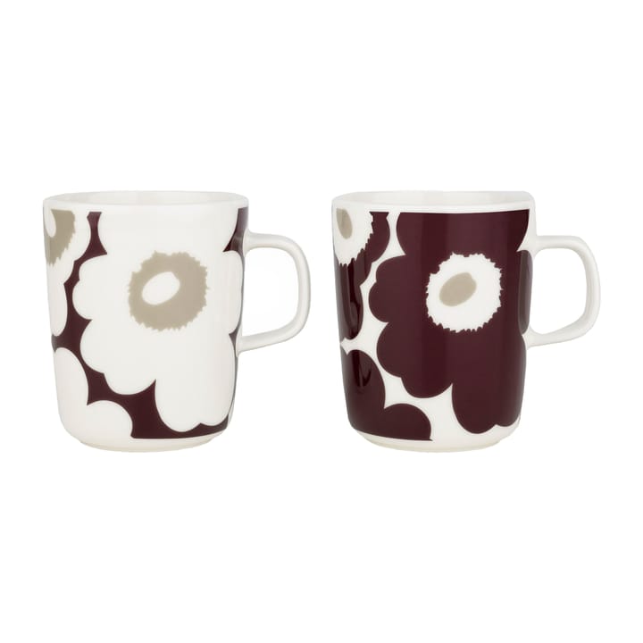 Unikko Tasse 2,5 dl 2er-Pack - Clay-dark wine-white - Marimekko