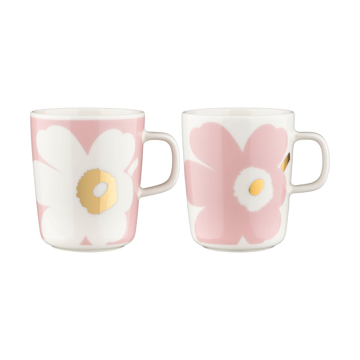 Marimekko Unikko Tasse 2,5 dl 2er-Pack White-Light pink-gold