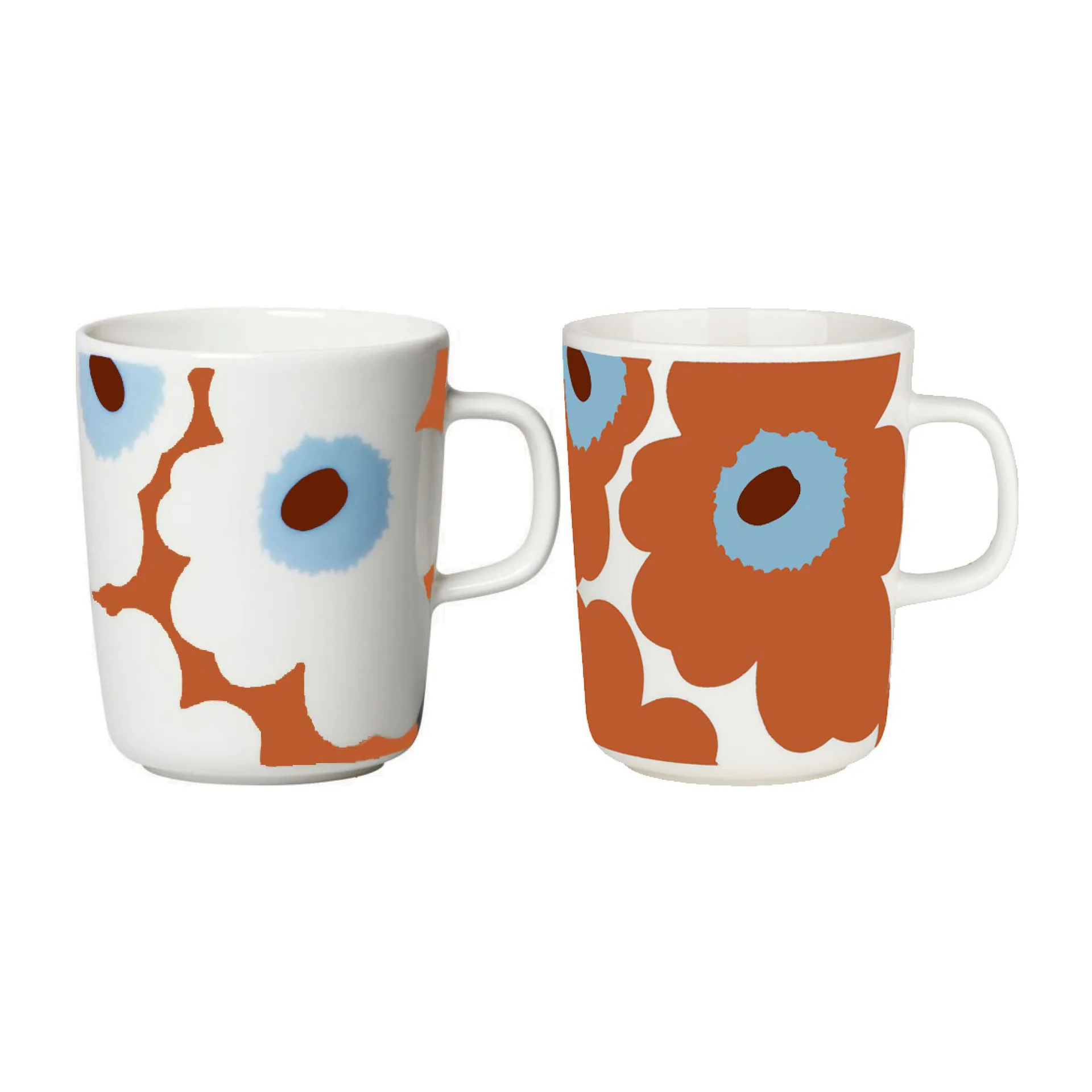 Unikko Tasse 2,5 dl 2er-Pack, White-tomato red-sky blue Marimekko