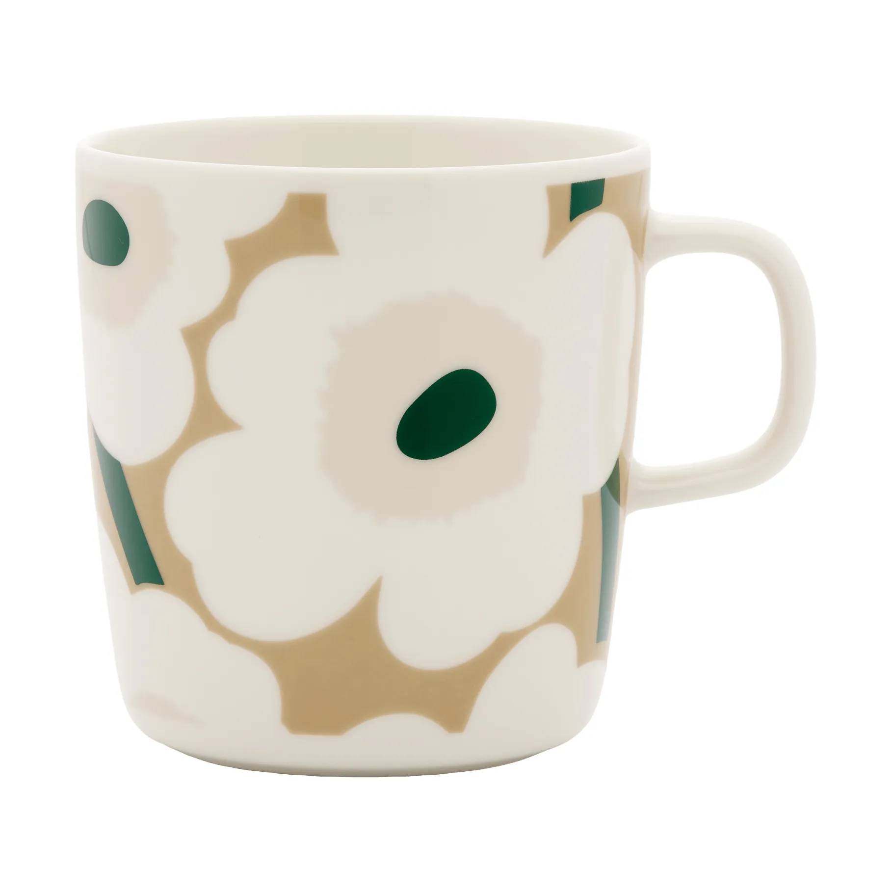 Unikko Tasse 40 cl, White-beige-light sand-dark green Marimekko