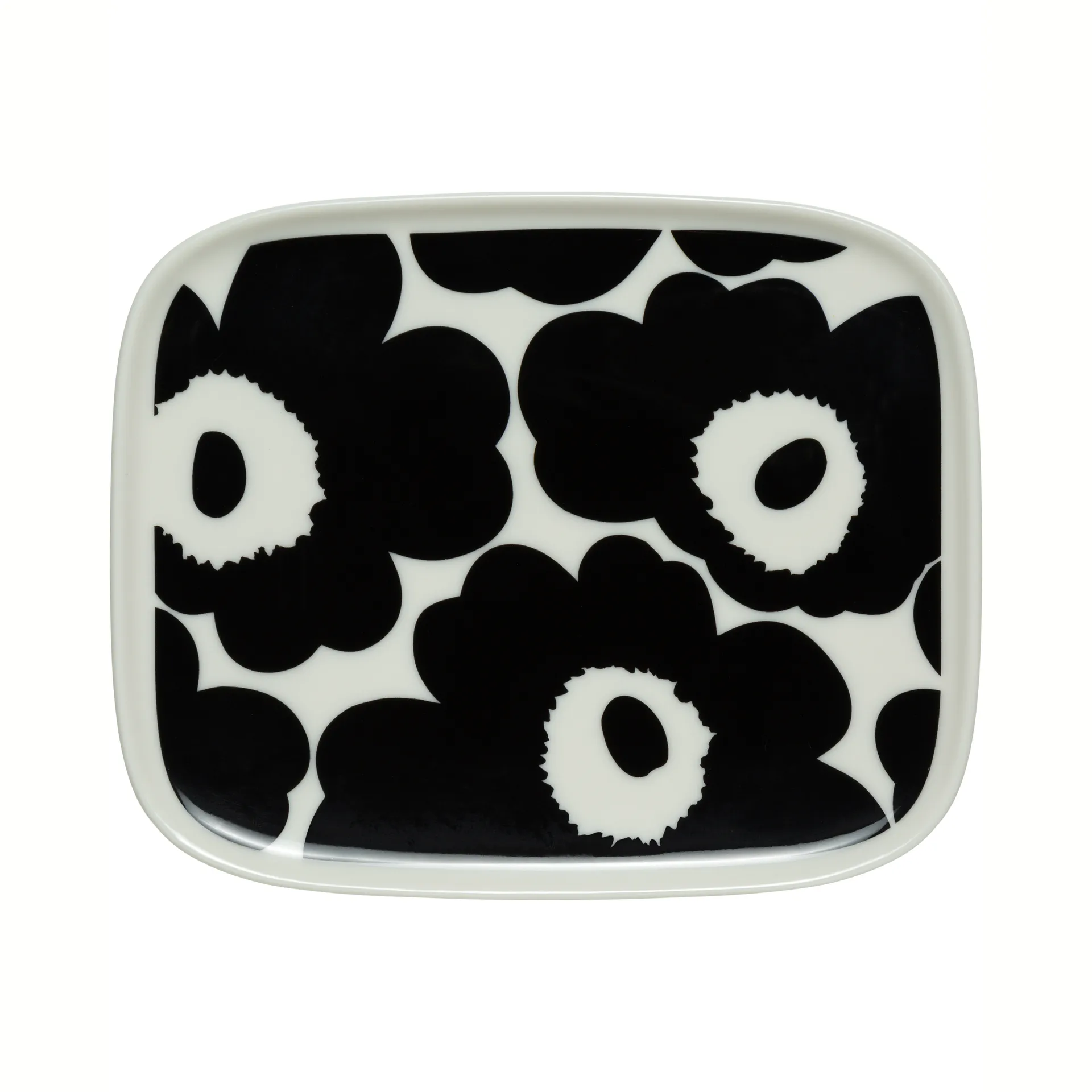Unikko Teller 12 x 15cm, Schwarz-weiß Marimekko