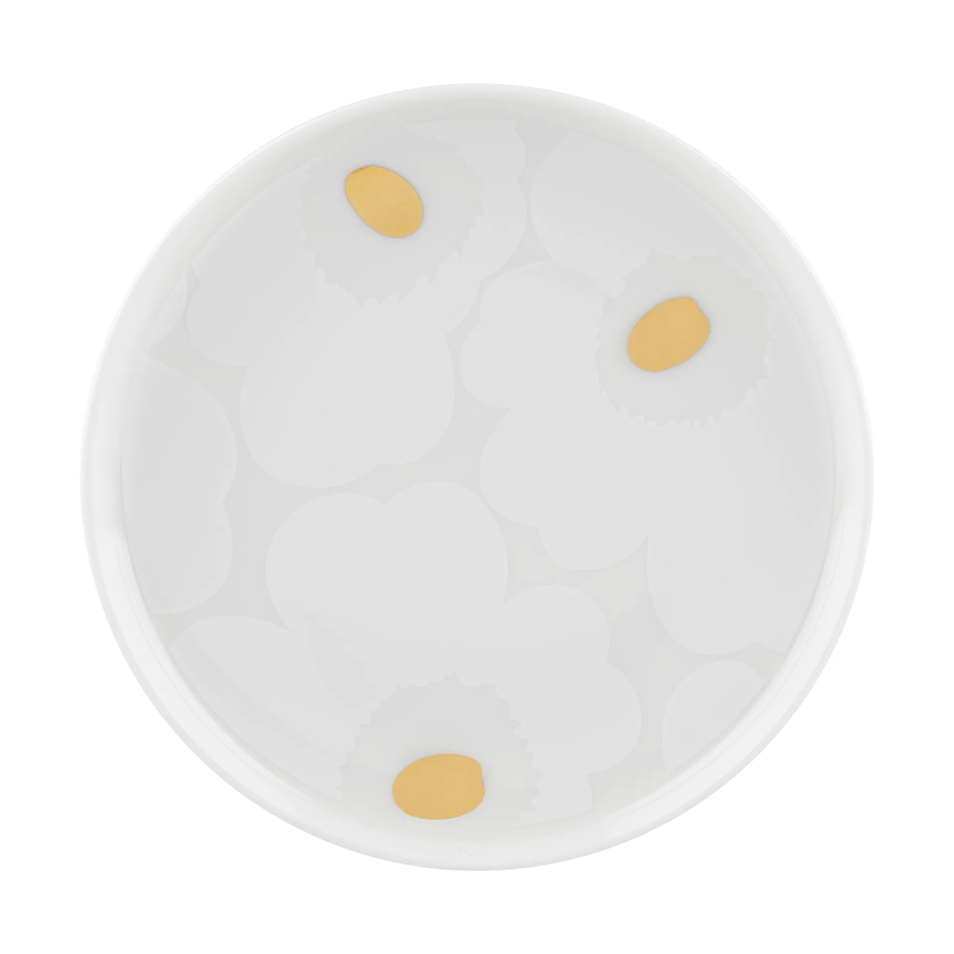 Unikko Teller Ø13,5cm, White-gold Marimekko