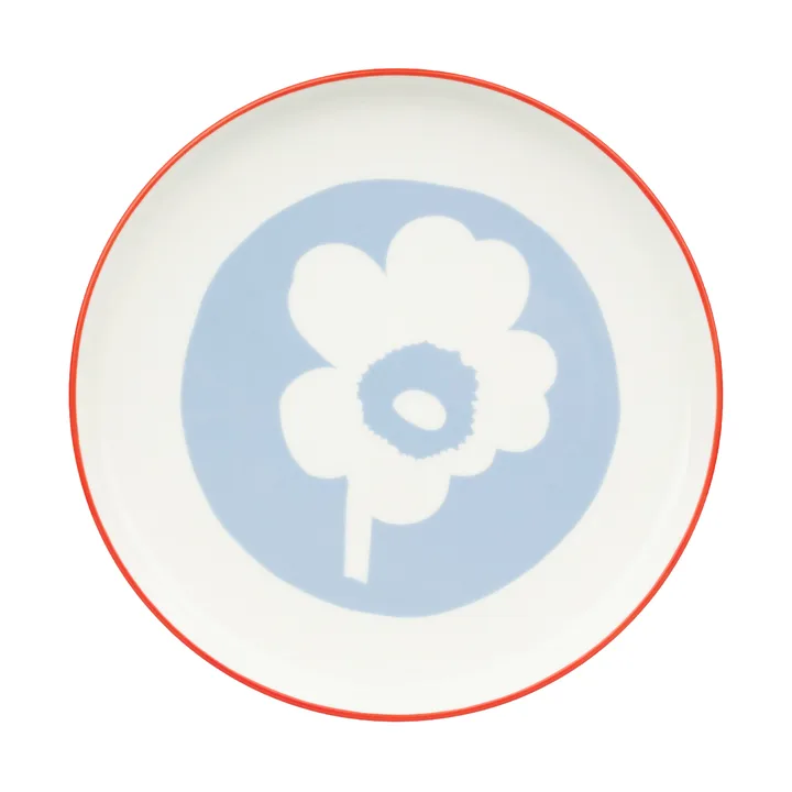 Unikko Teller Ø20 cm - White-light blue-orange red - Marimekko