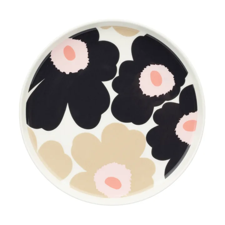Unikko Teller Ø20cm - Off white-charcoal-sand-pink - Marimekko