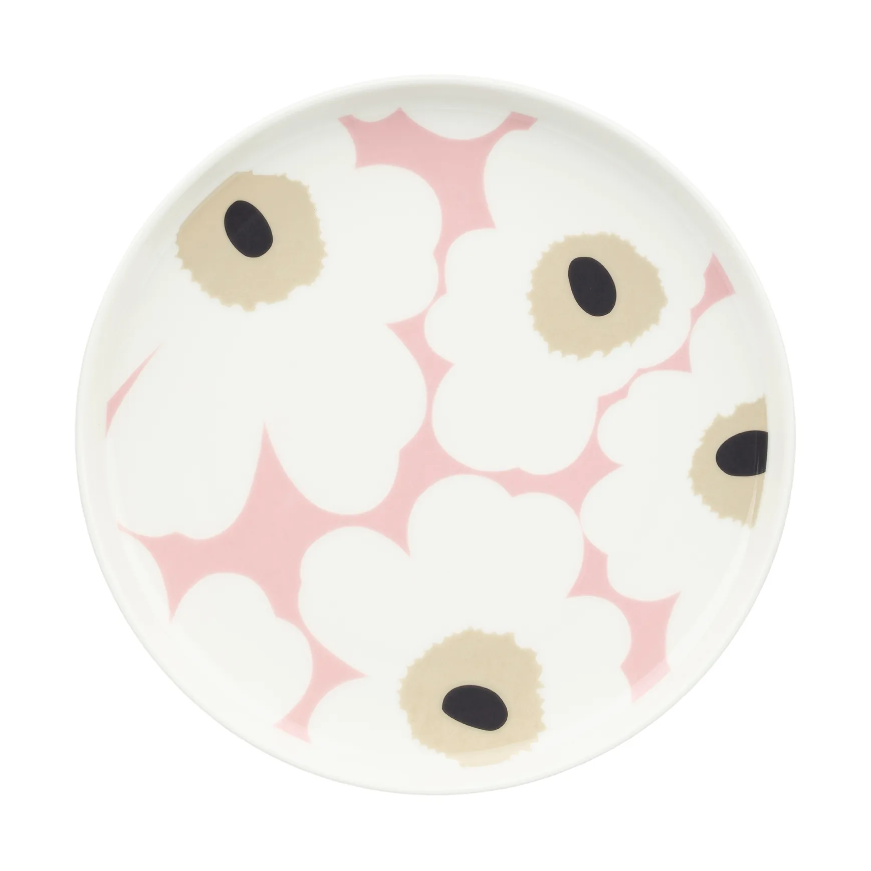 Unikko Teller Ø20cm, Off white-pink-sand-charcoal Marimekko