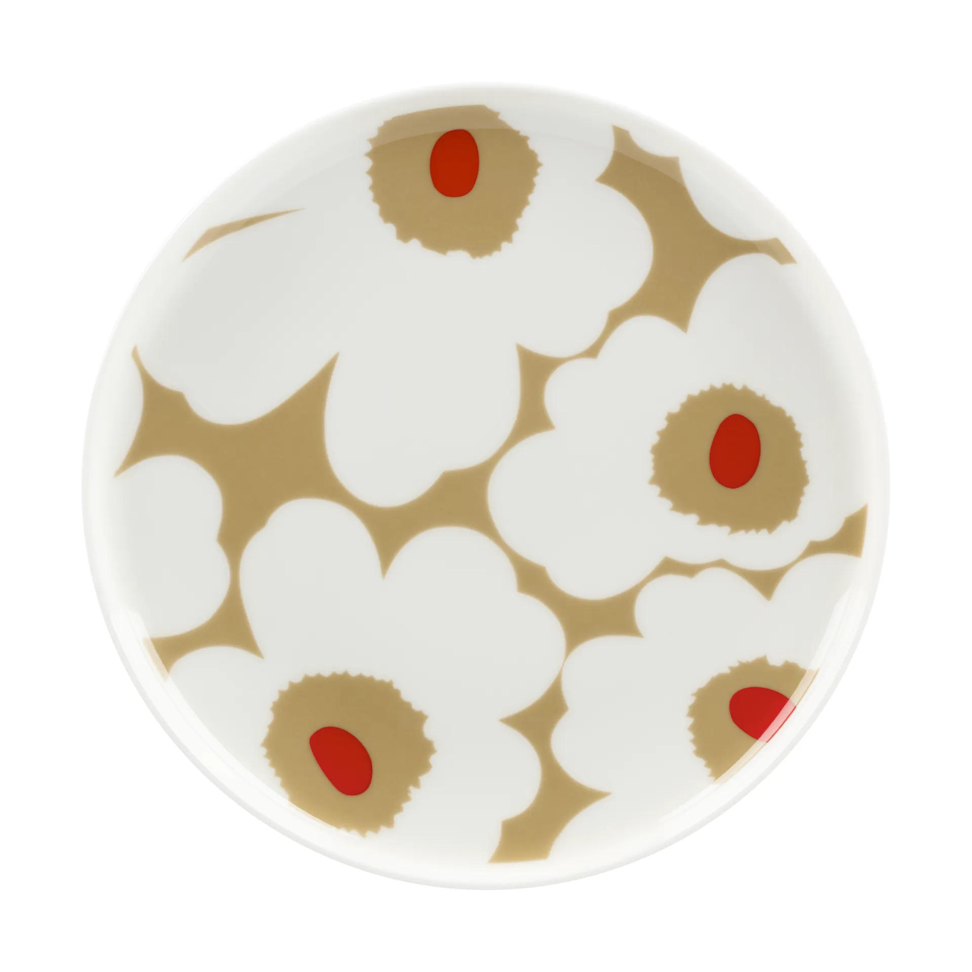 Unikko Teller Ø20cm, White-beige-red Marimekko
