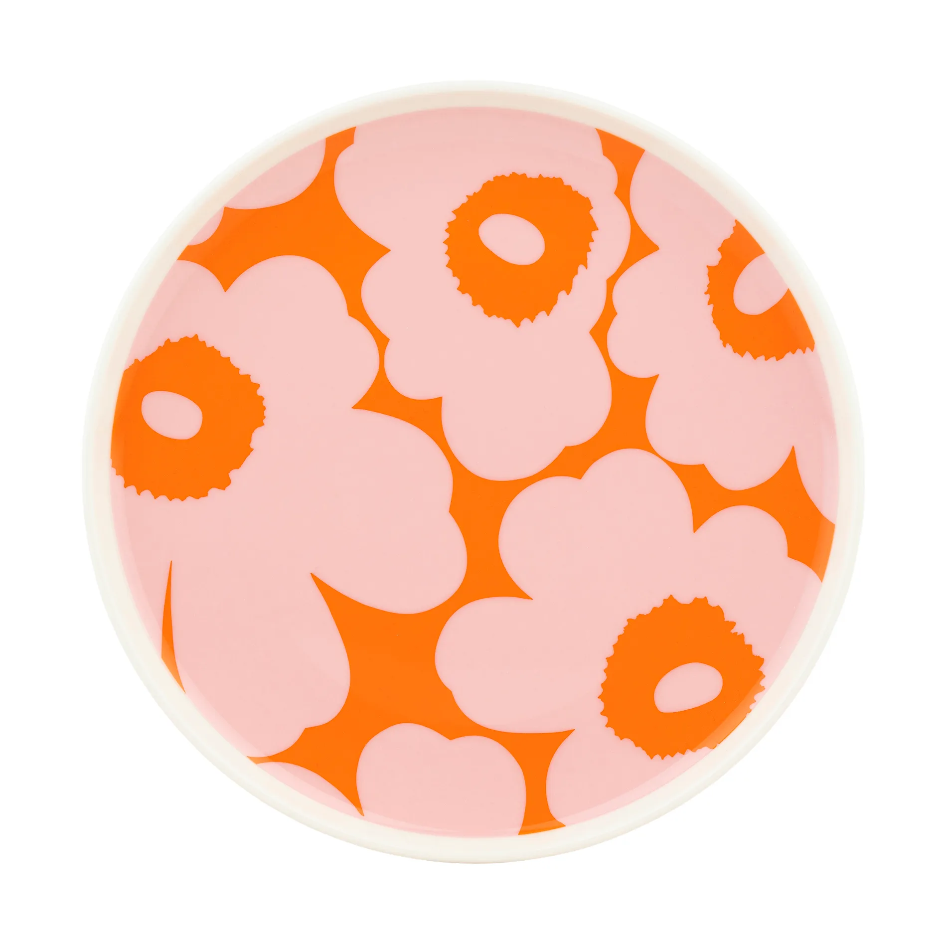 Unikko Teller Ø20cm, White-pink-orange Marimekko