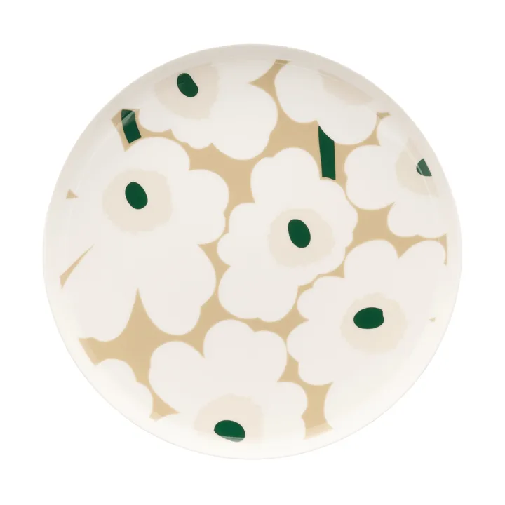 Unikko Teller Ø25cm - White-beige-light sand-dark green - Marimekko