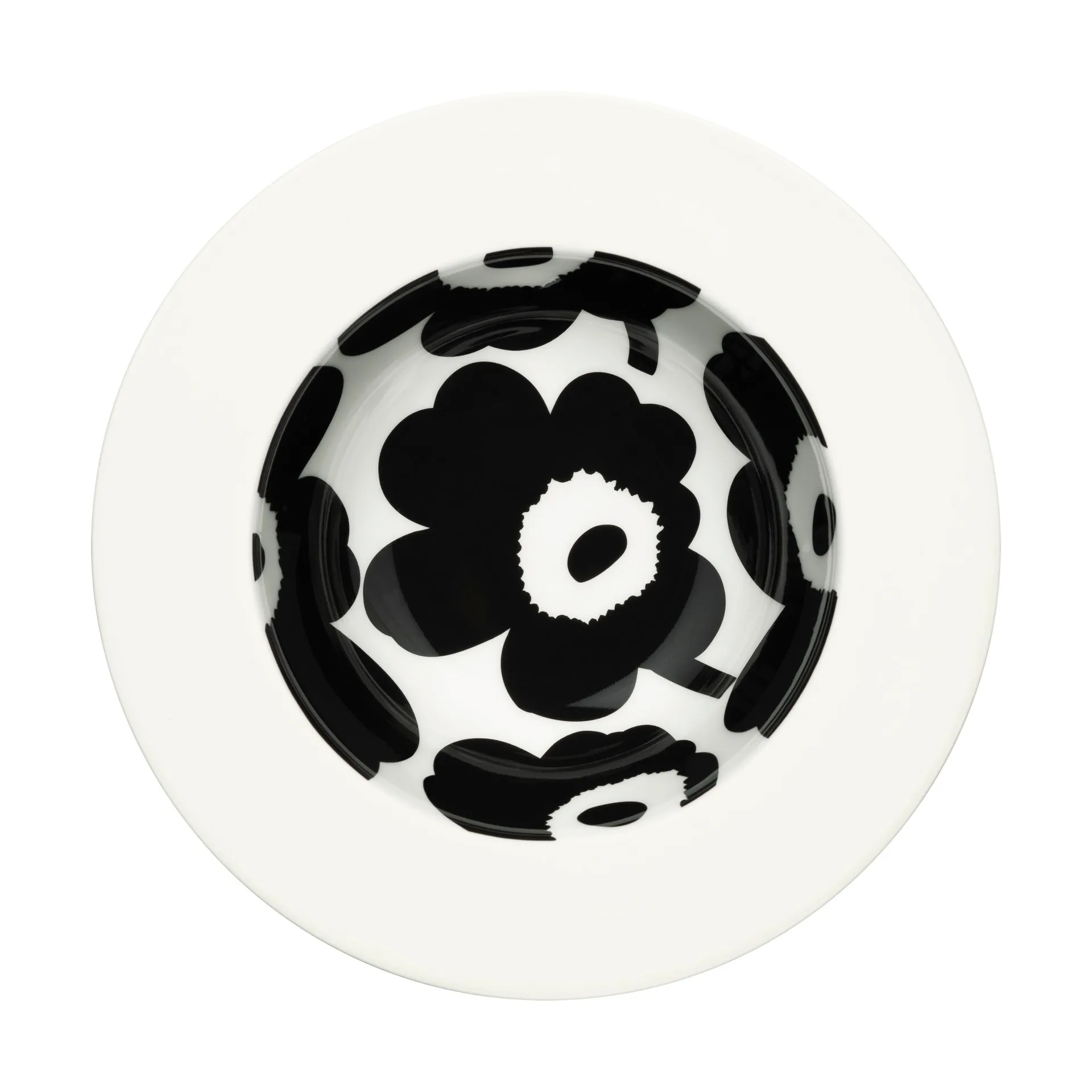 Unikko tiefer Teller Ø20 cm, White-black Marimekko