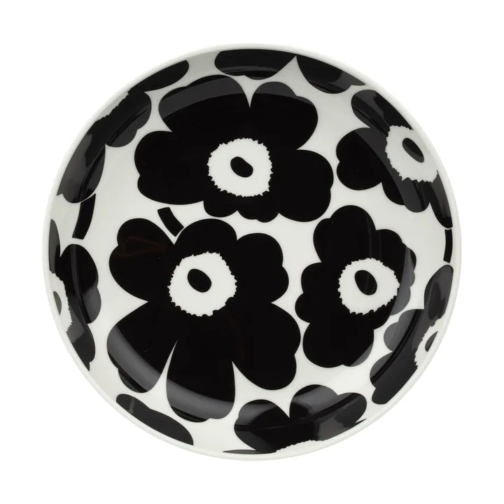 Unikko tiefer Teller Ø20,5 cm - Black-white - Marimekko