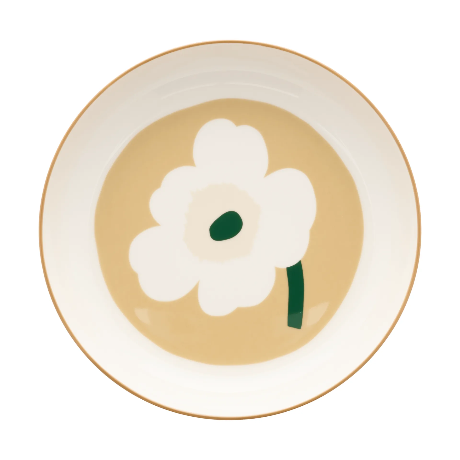 Unikko tiefer Teller Ø20,5 cm, White-beige-light sand-dark green Marimekko