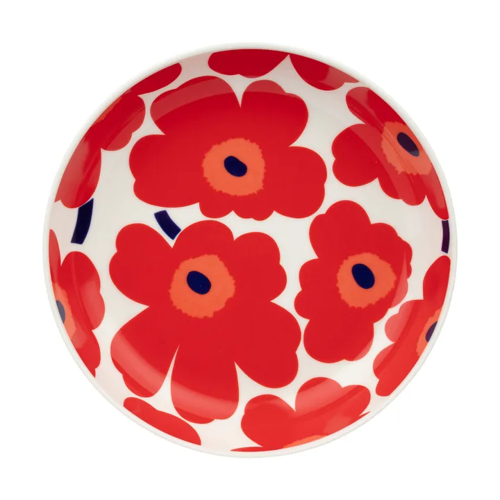 Unikko tiefer Teller Ø20,5 cm - White-red-blue - Marimekko