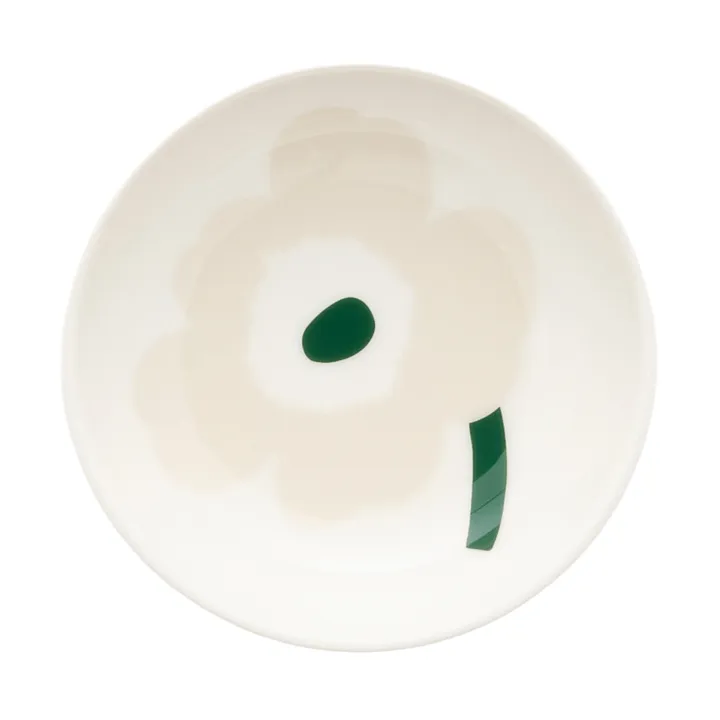 Unikko tiefer Teller - Beige-Weiß-Hellbeige-Dunkelgrün - Marimekko