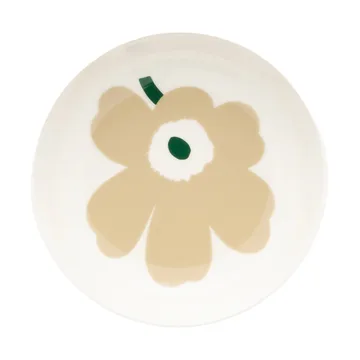 Unikko tiefer Teller - Beige-Weiß-Hellbeige-Dunkelgrün - Marimekko