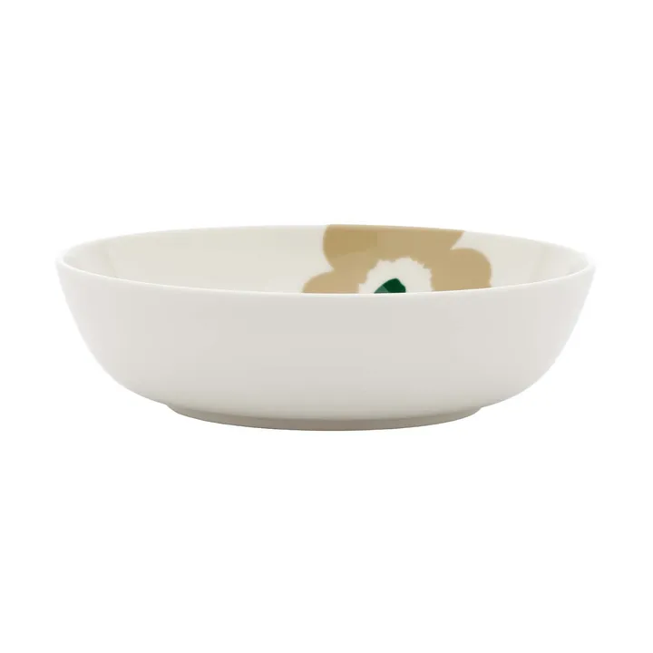 Unikko tiefer Teller - Beige-Weiß-Hellbeige-Dunkelgrün - Marimekko
