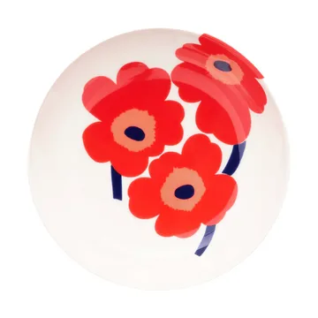 Unikko tiefer Teller - Weiß-Rot-Blau - Marimekko