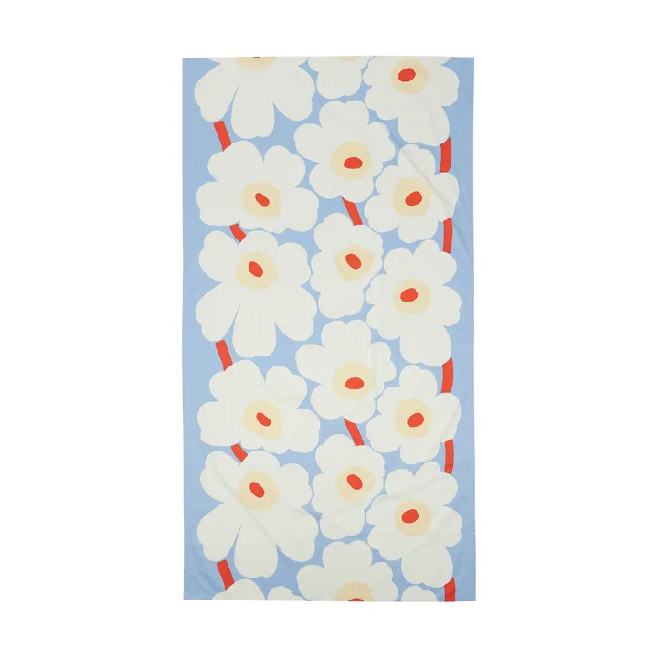 Unikko Tischdecke - Light blue-off white-melon-orange red, 135x250 cm - Marimekko