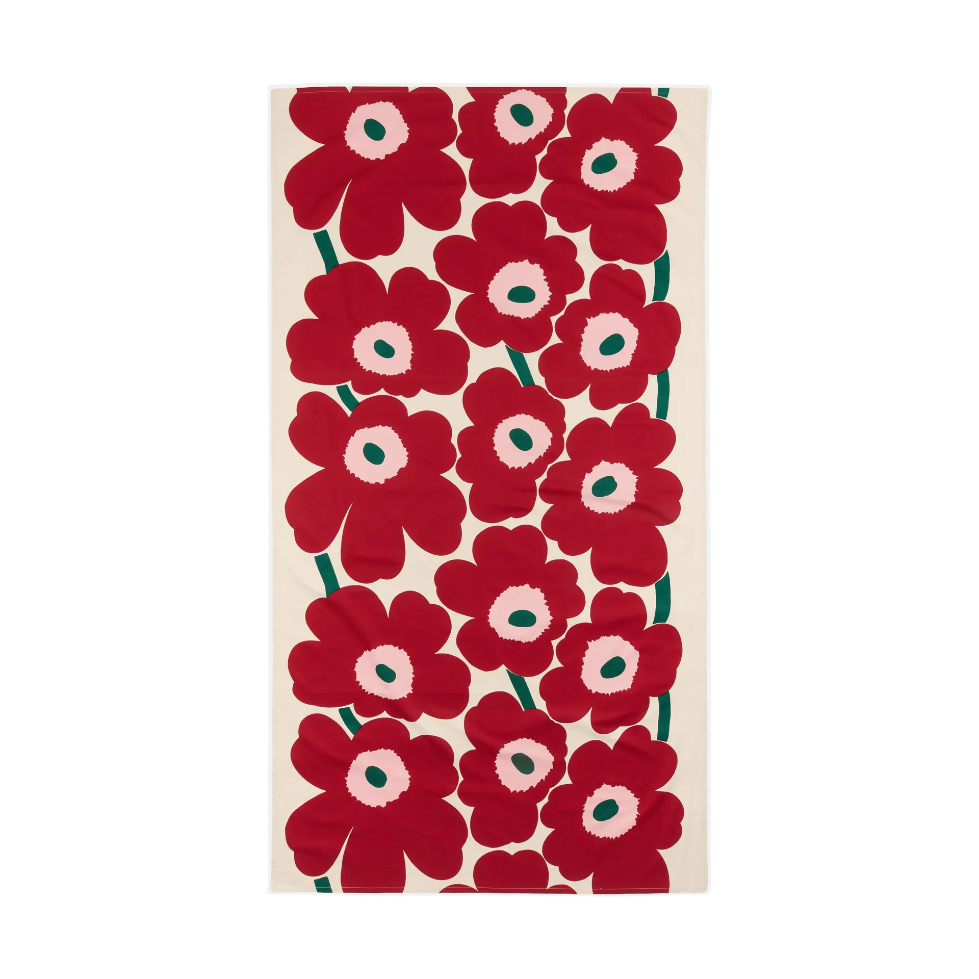Unikko Tischdecke, Off white-cranberry-rose, 135x250 cm Marimekko
