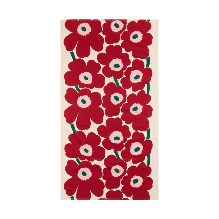 Unikko Tischdecke - Off white-cranberry-rose, 135x250 cm - Marimekko
