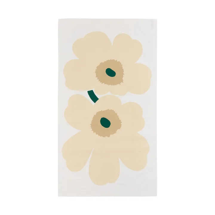 Unikko Tischdecke - White-hay-sand-emerald - Marimekko