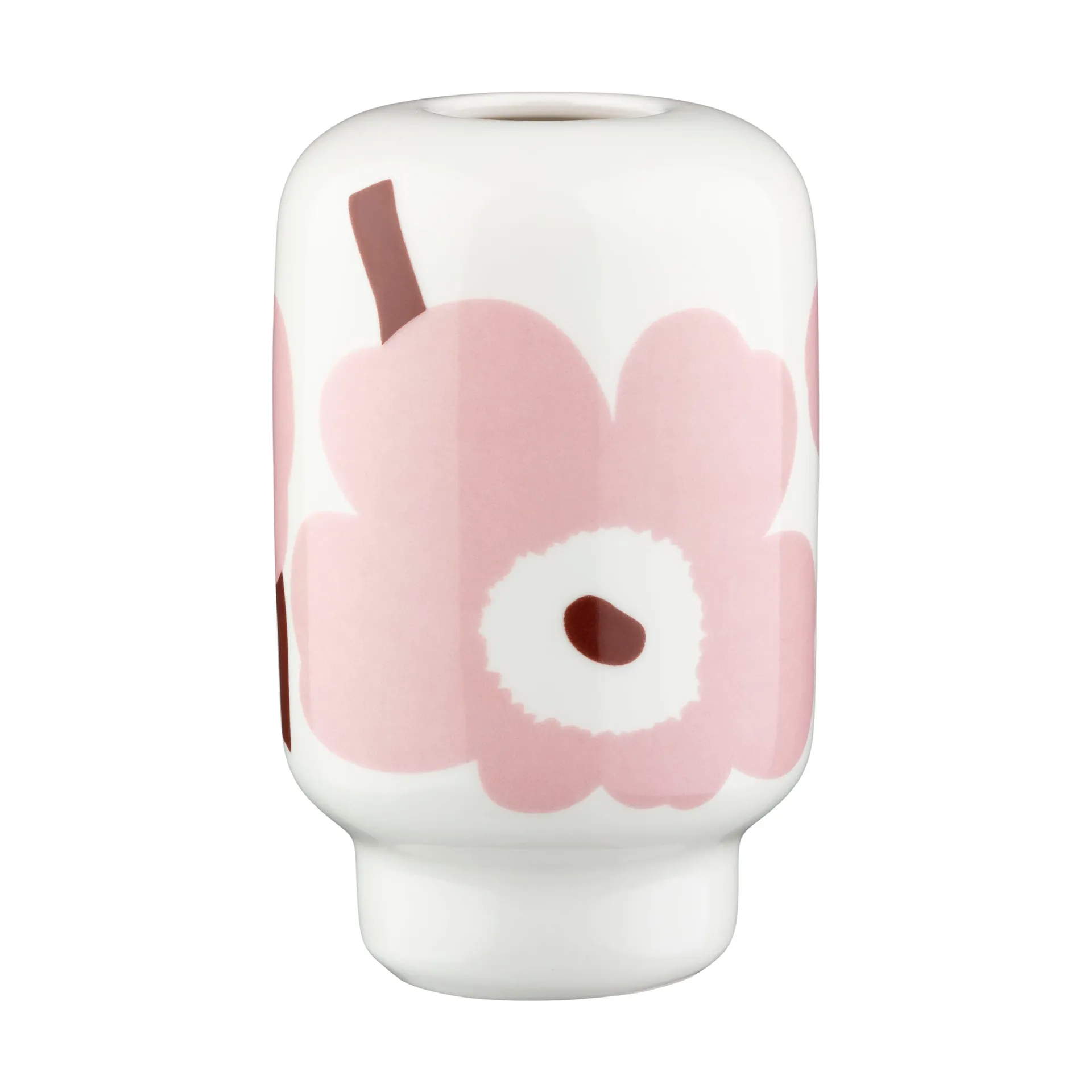 Unikko Vase 14 cm, White-light pink-chestnut Marimekko
