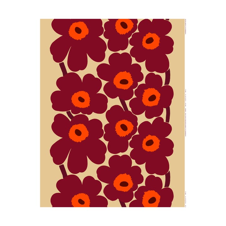 Unikko Wachstuch-Tischdecke - Vanille-wine red-red - Marimekko