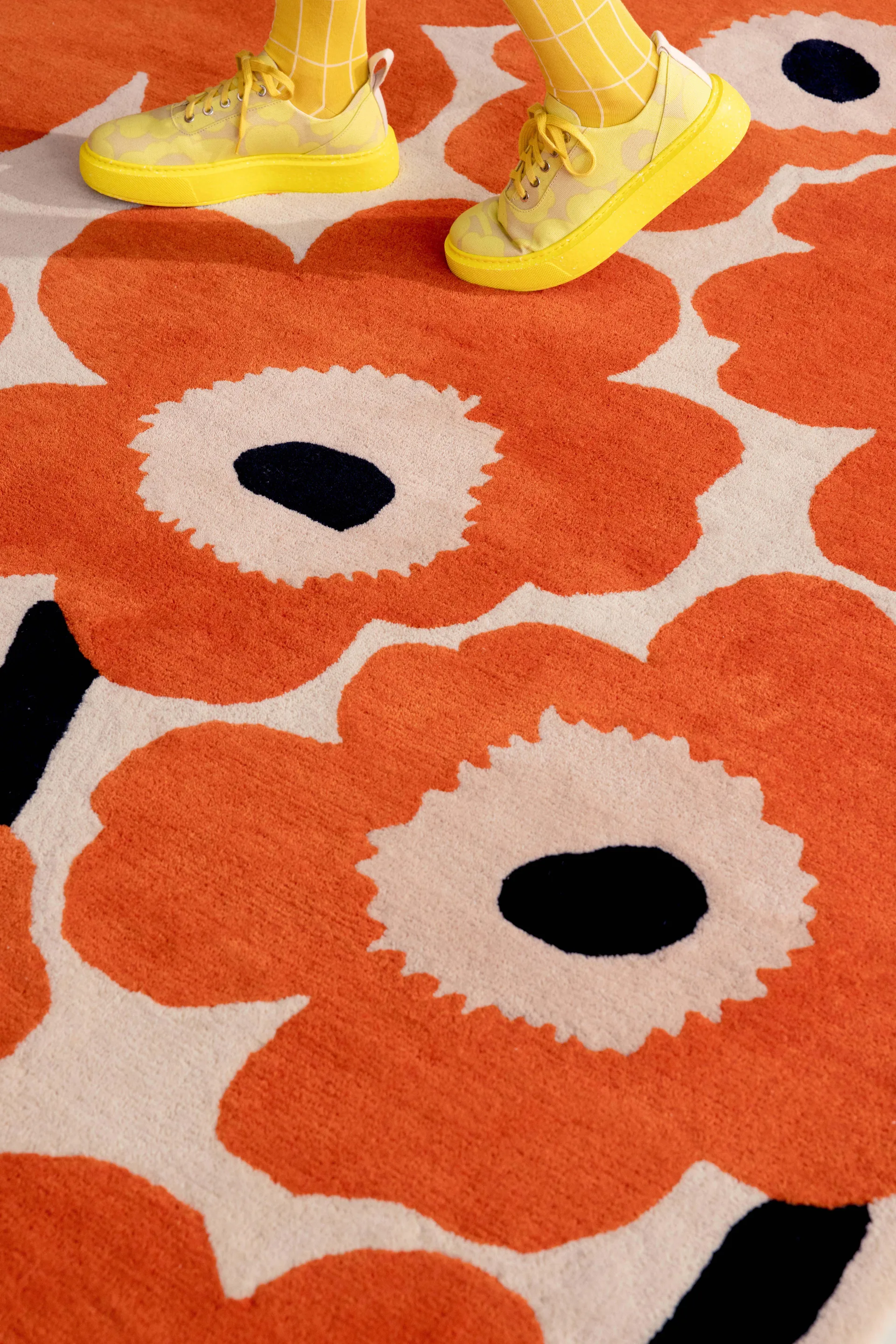 Unikko Wollteppich, Orange Red, 140x200 cm Marimekko