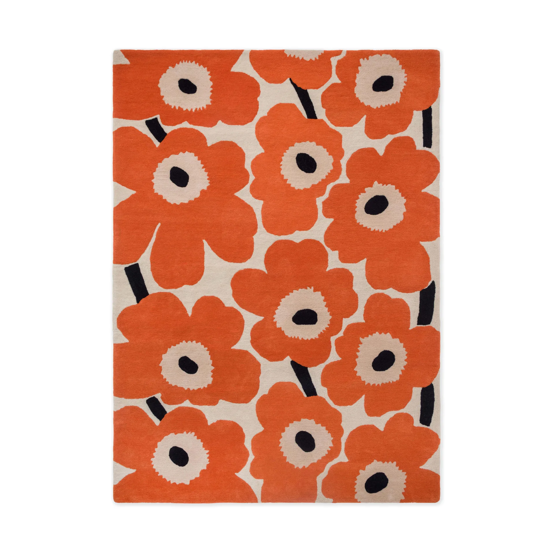 Unikko Wollteppich, Orange Red, 170x240 cm Marimekko