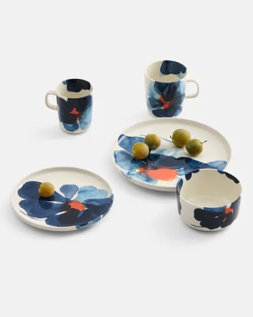Valssi Schale 5 dl - White-blue-orange - Marimekko