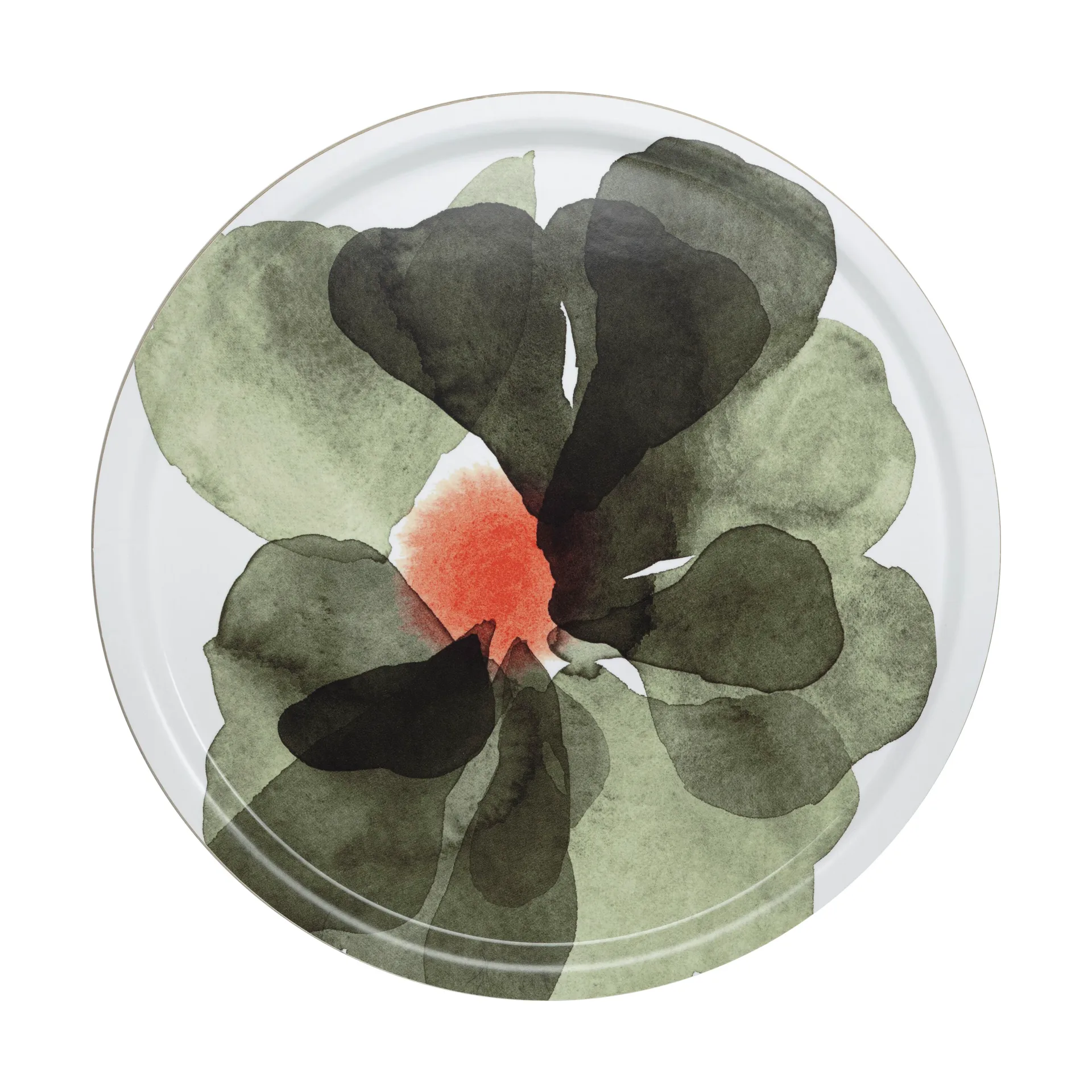 Valssi Tablett Ø46 cm, White-forest green-tomato red Marimekko