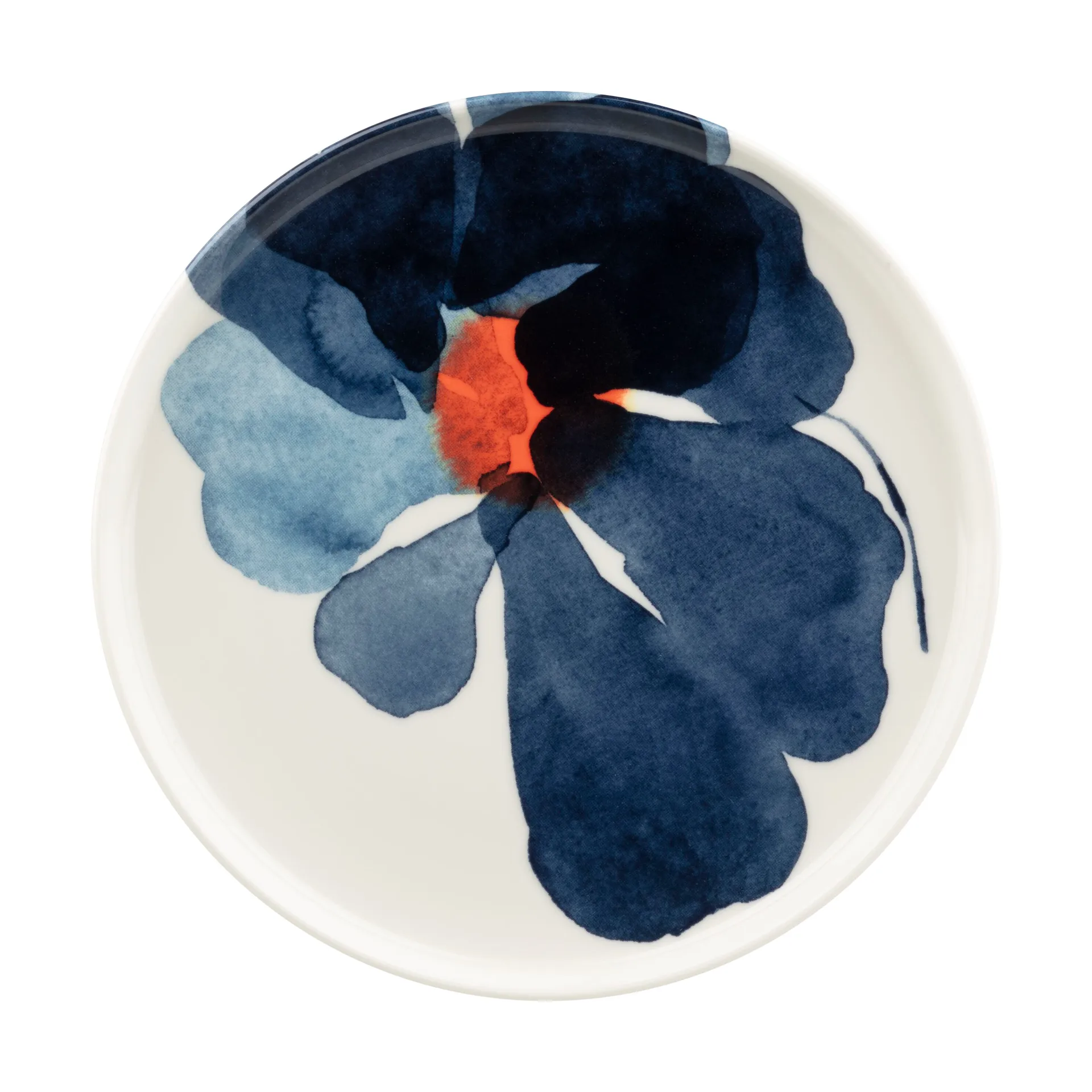 Valssi Teller, White-dark blue-orange, Ø20 cm Marimekko