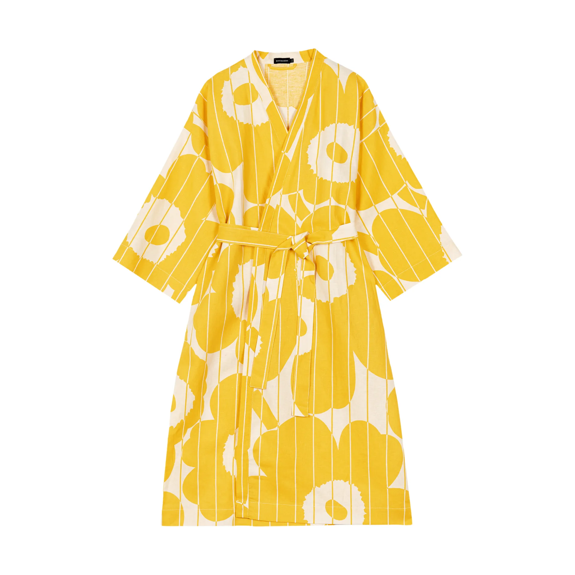 Vesi Unikko Morgenmantel S/M, Spring yellow-ecru Marimekko