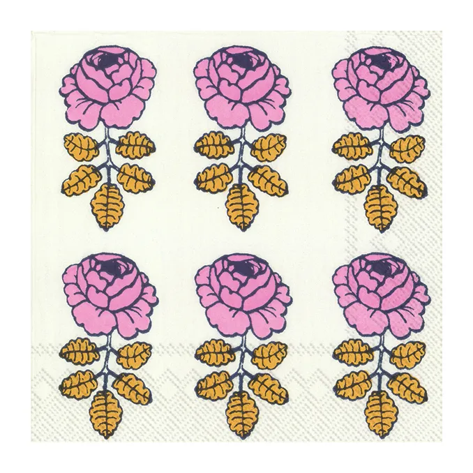 Vihkiruusu Serviette 33 x 33cm 20er Pack, Weiß Marimekko