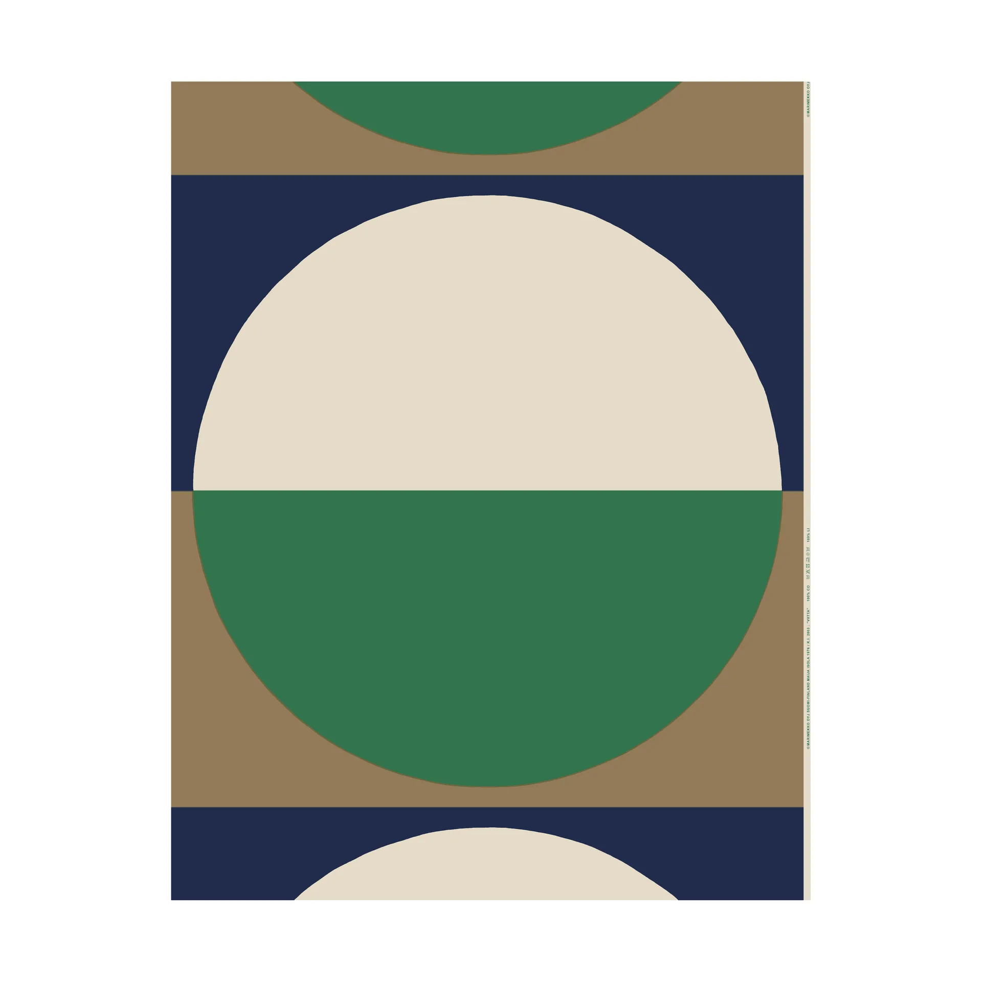 Viitta Stoff Baumwolle-Leinen, Green-off white-dark blue Marimekko