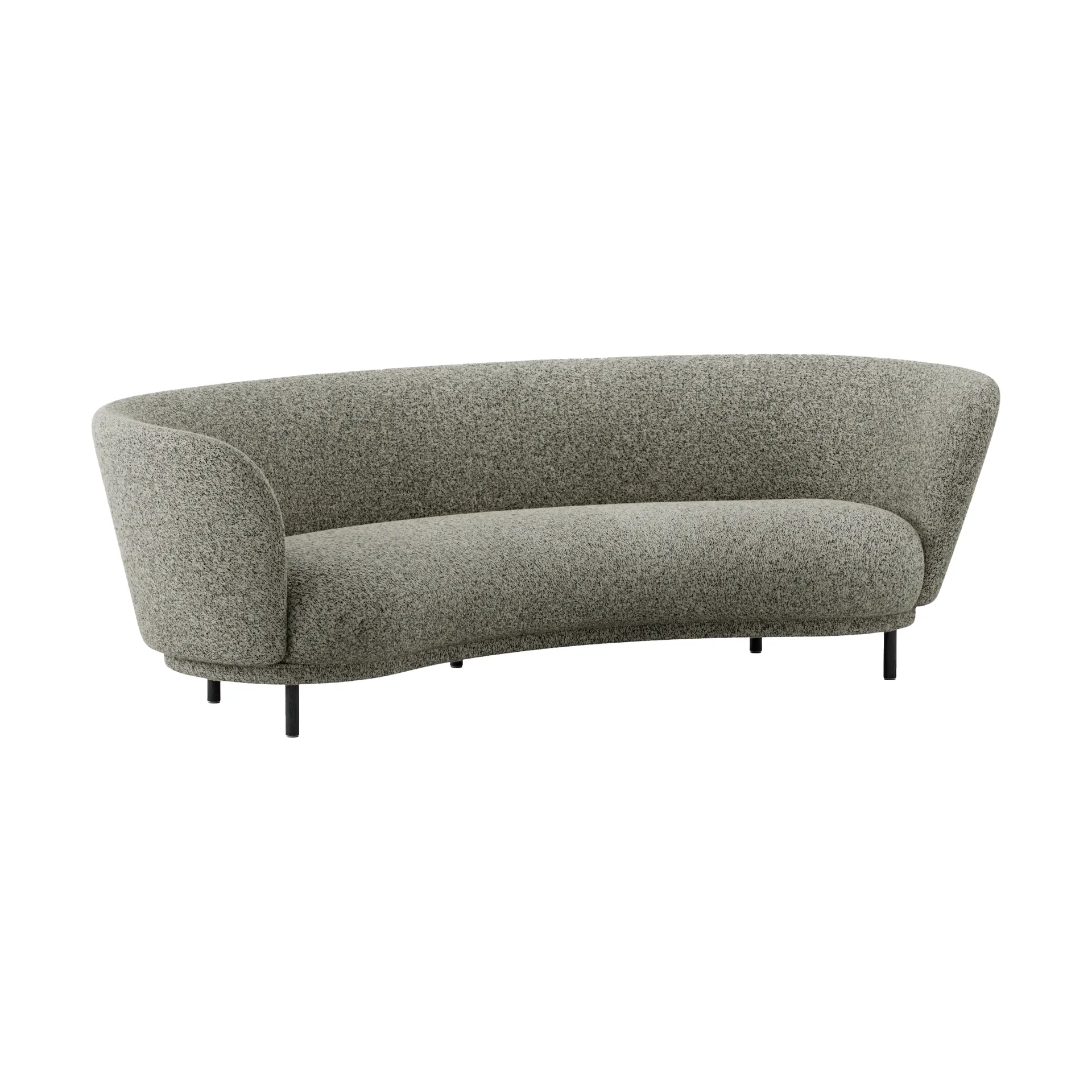 Dandy 3-Sitzer Sofa, Black oak - Kirkby Design, Spiral - 23 Monochrome Massproductions