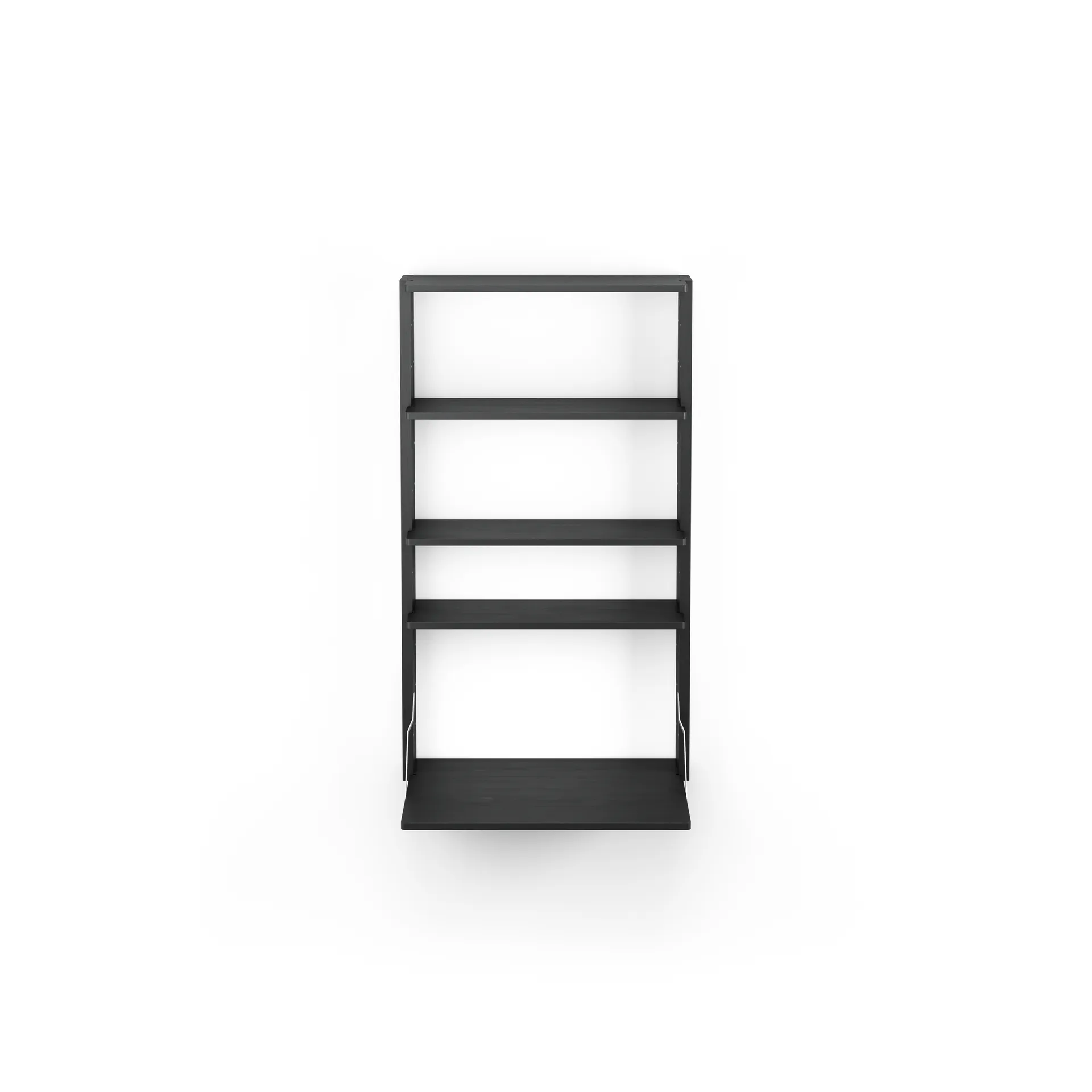 Gridlock - M1-A4-0-D Wandregal mit Schreibtisch, Black stained Ash Massproductions