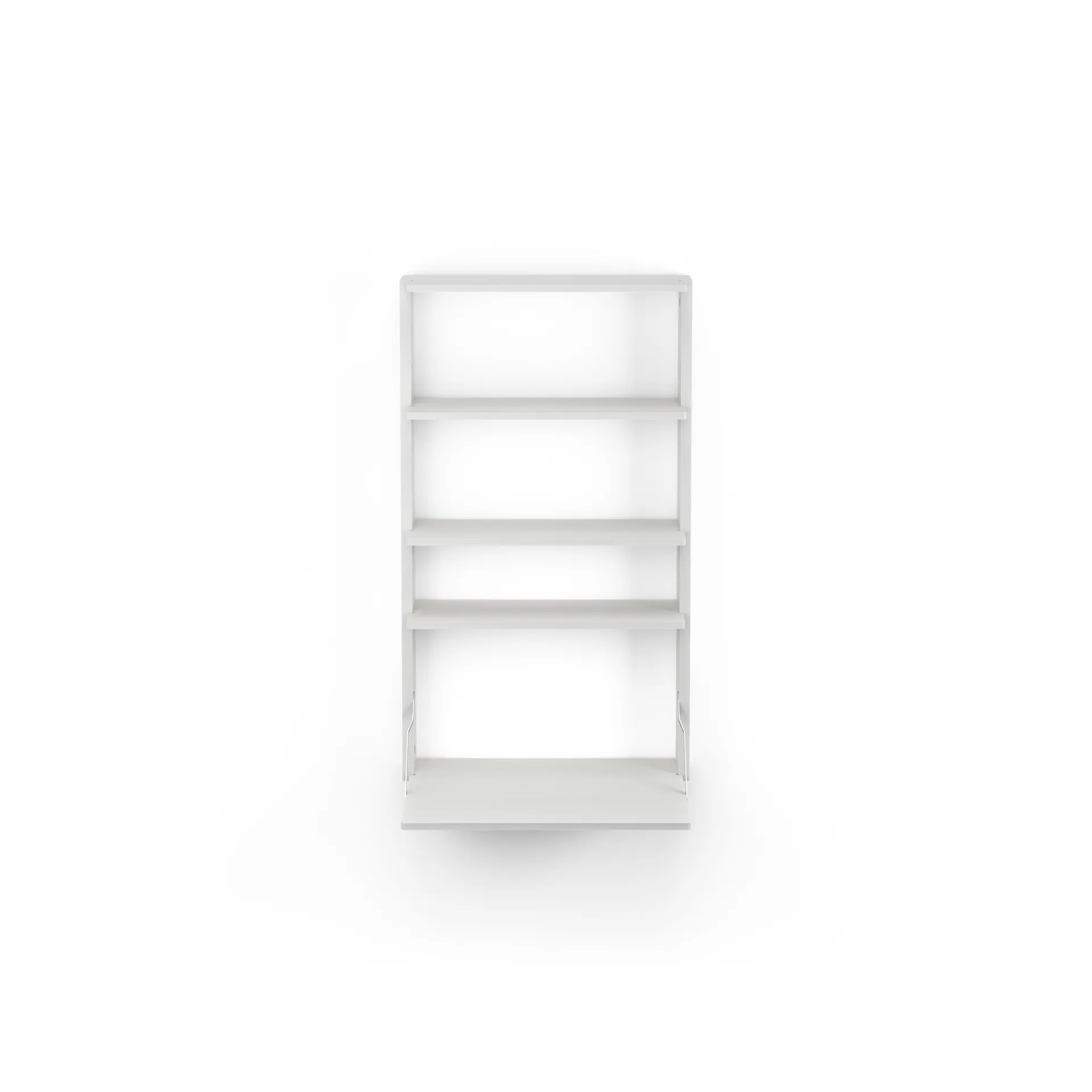 Gridlock - M1-A4-0-D Wandregal mit Schreibtisch, White stained Ash Massproductions