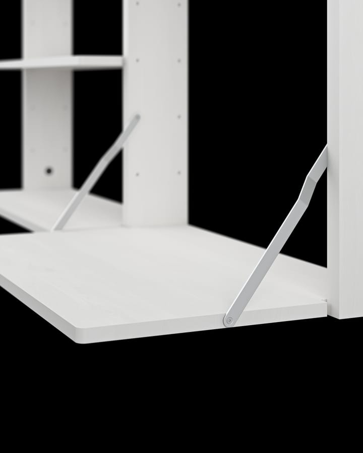 Gridlock - M1-A4-0-D Wandregal mit Schreibtisch - White stained Ash - Massproductions