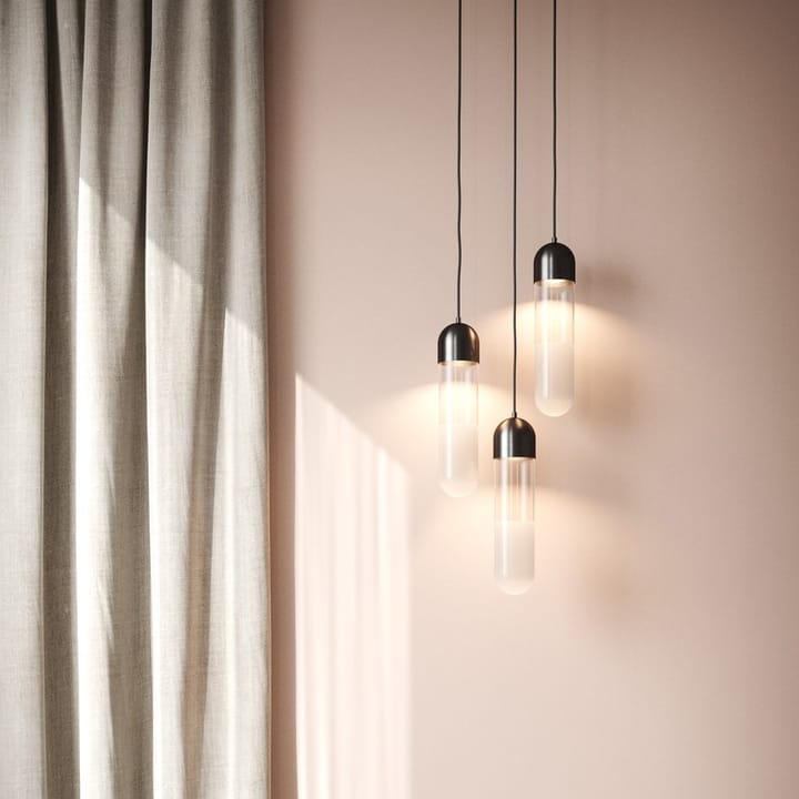 Firefly Pendelleuchte, Black, Glas/sandgestrahlte Glasscheibe Mater