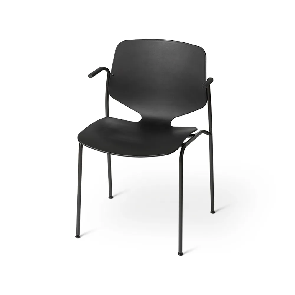 Nova Sea Stuhl, Black, schwarzes Stahlgestell Mater