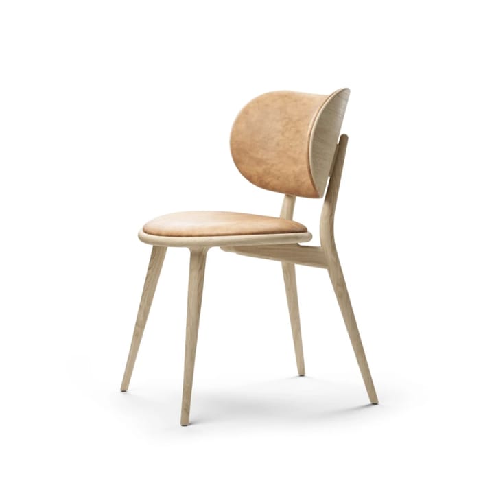 The Dining Chair Stuhl - Leder natur, Holzstativ aus Eiche matt lackiert - Mater