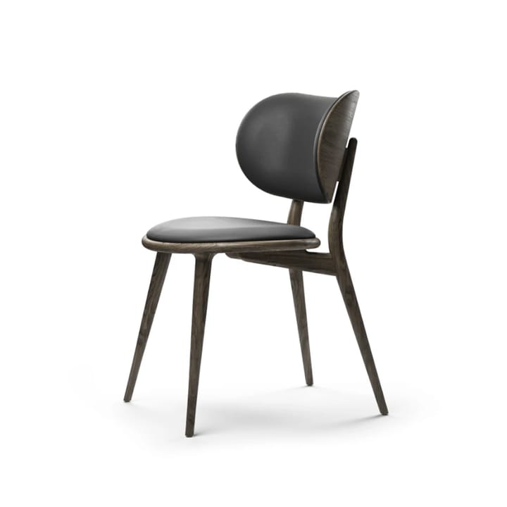 The Dining Chair Stuhl - Leder schwarz, Holzstativ aus Eiche Sirka Grey - Mater