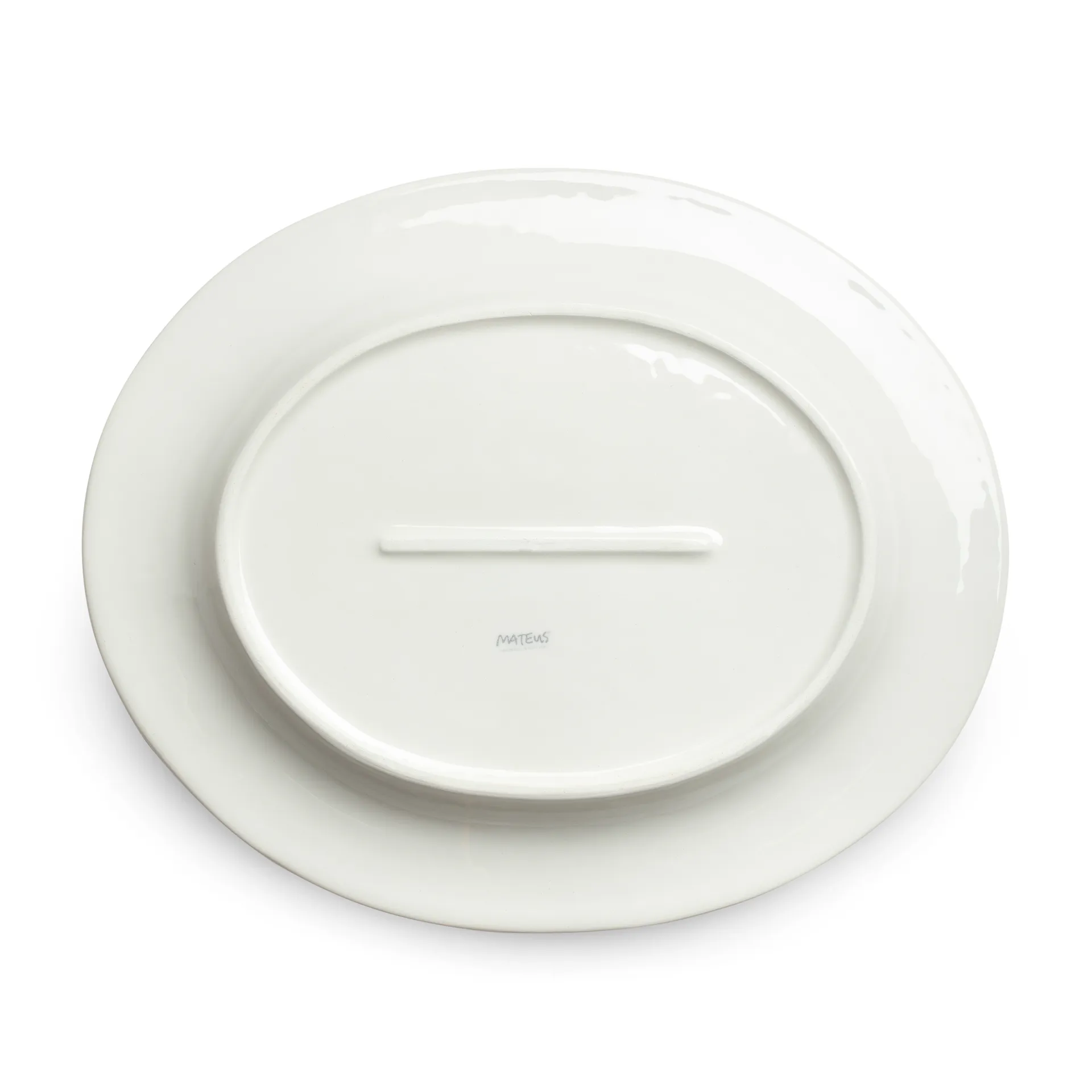 Bubbles ovaler Teller 35cm, Grau Mateus