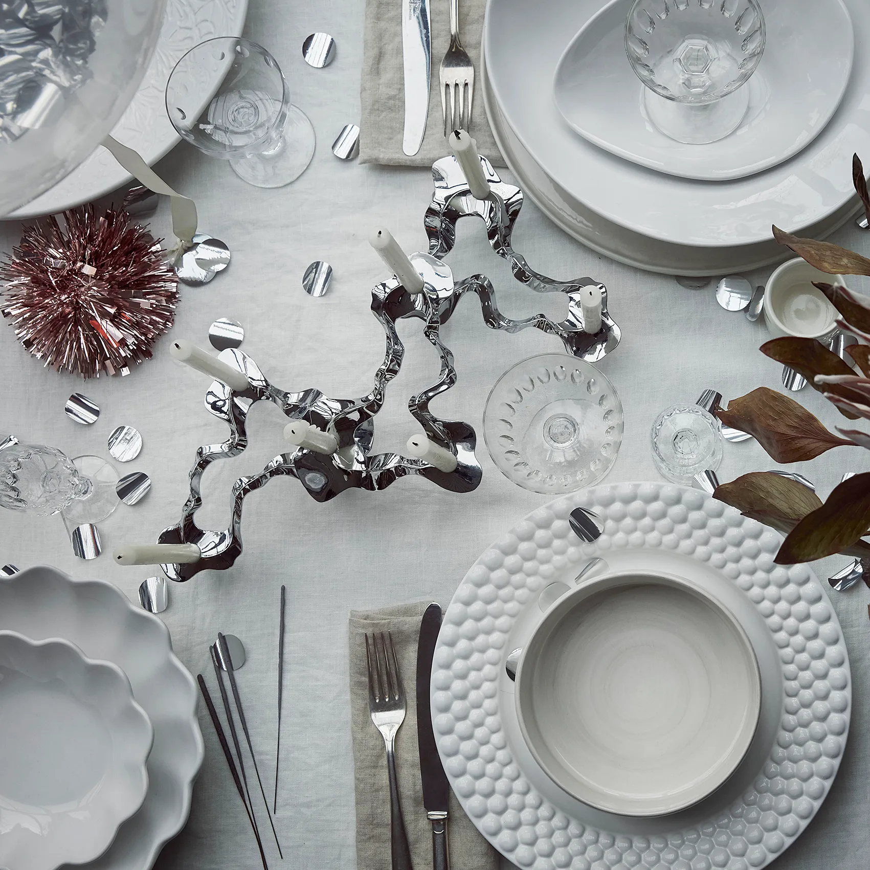 Bubbles Teller 28cm, Weiß Mateus