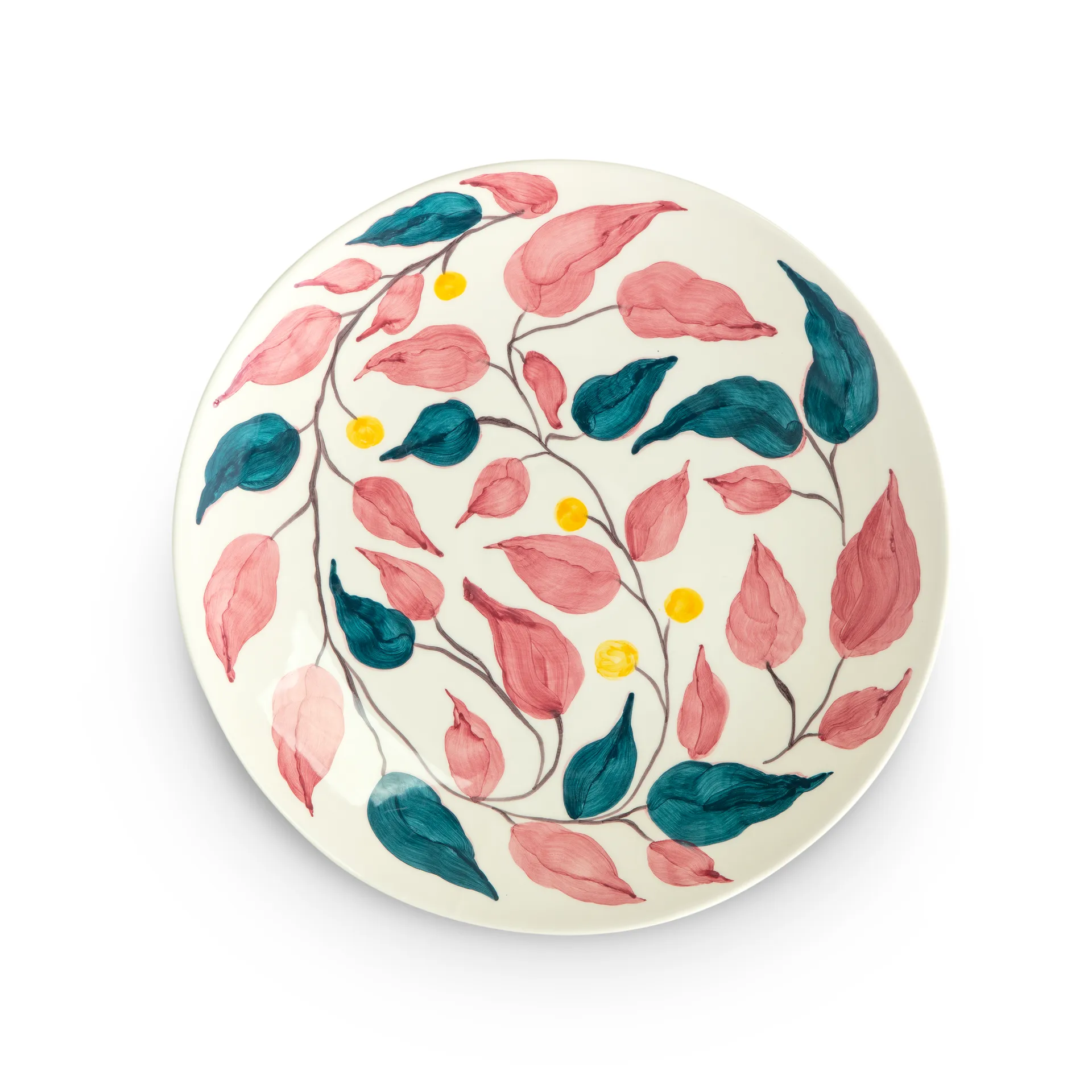 Flowers Leaves Servierplatte Ø34 cm, Weiß Mateus