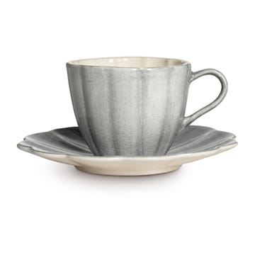 Oyster Tasse mit Untertasse 25 cl - Grau - Mateus