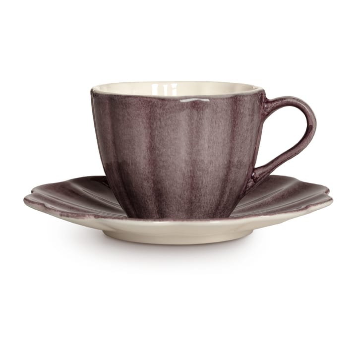 Oyster Tasse mit Untertasse 25 cl - Plum - Mateus