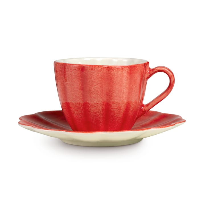 Oyster Tasse mit Untertasse 25 cl - Rot  - Mateus