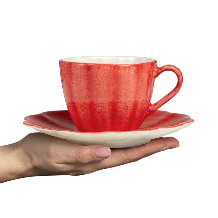 Oyster Tasse mit Untertasse 25 cl - Rot  - Mateus