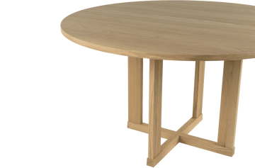 Arv Esstisch ⌀130 cm - Weißpigmentierte, mattlackierte Eiche - Mavis
